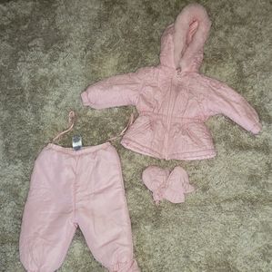 18m Girls Okie Dokie Snowsuit with mittens